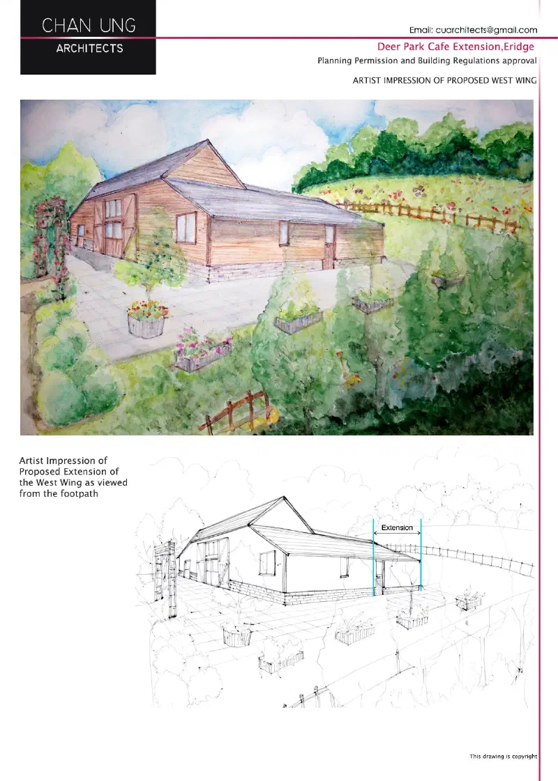 Artist's impression of the proposed west wing.