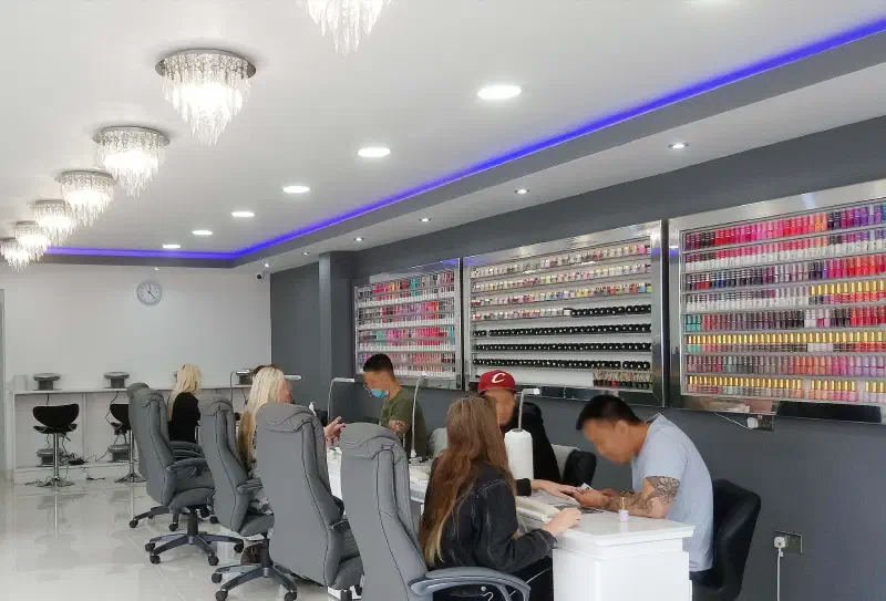 The same interior after the fit out, as a working nail salon