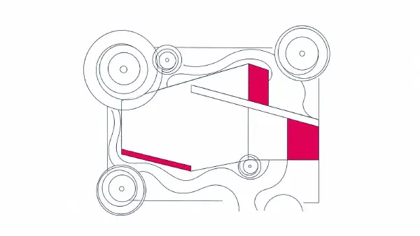 Line illustration of a garden site plan seen from above